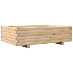 vidaXL Градинска кашпа 90x60x26,5 см масивна борова дървесина