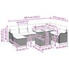 vidaXL Градински Софа Комплект с възглавница 9 pcs Кафяво Полиратан