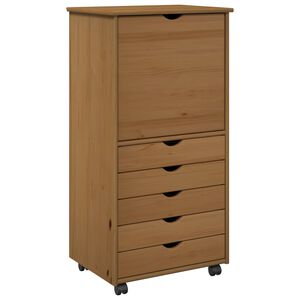 vidaXL Плъзгащ кабинет 53 x 39 x 103 cm Солиден бор Меден кафяв