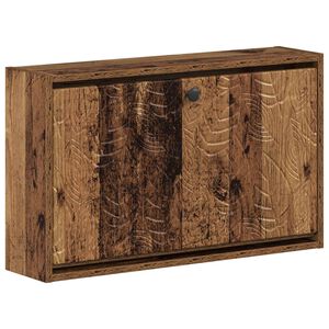 vidaXL Стенно шкафче за обувки DELFT 71 x 17 x 43 см Старо дърво