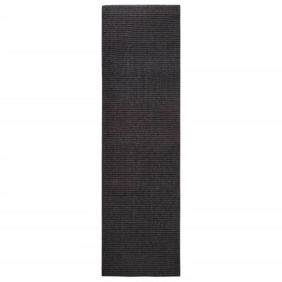 vidaXL Килим, естествен сизал, 100x350 см, черен