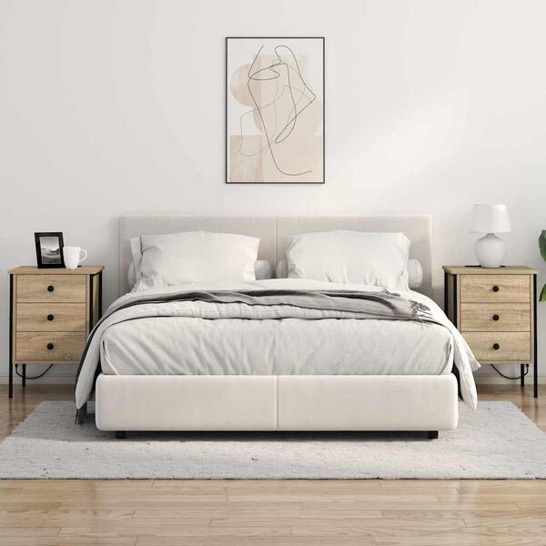vidaXL Нощен шкаф 2 pcs Сонома дъб 42 x 41 x 61 см Инженерно дърво