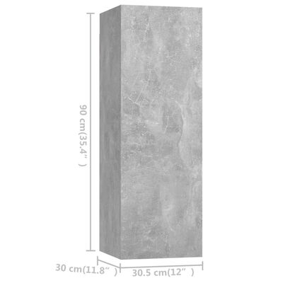 vidaXL Комплект ТВ шкафове от 10 части, бетонно сив, ПДЧ