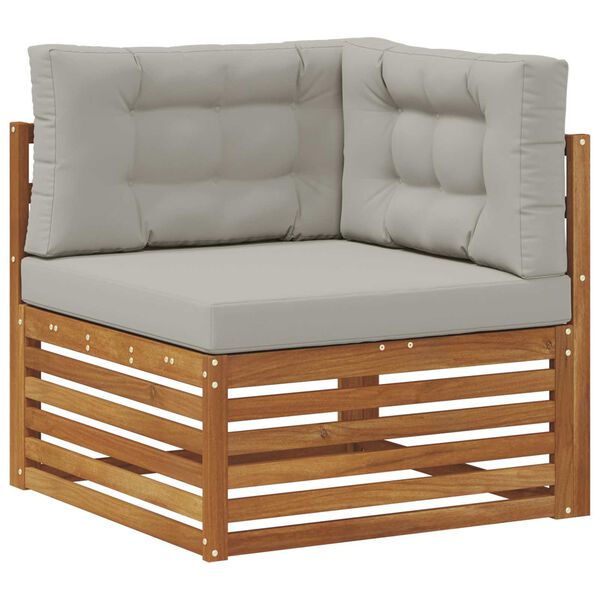 vidaXL Комплект дивани за открито 4 pcs Естествено и светло сиво