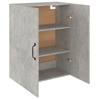 vidaXL Висок шкаф, бетонно сив, 69,5x34x180 см, инженерно дърво