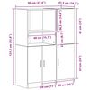 vidaXL Комплект кухненски шкафове 2 части бетонно сив инженерно дърво