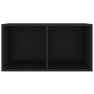 vidaXL Шкаф за винилови плочи, черен, 71x34x36 см, инженерно дърво