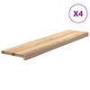 vidaXL Стълбищни стъпала, 4 бр, 110x30x2 см, необработен масивен дъб