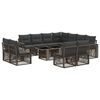 vidaXL Градински Софа Комплект 12 бр. Сив и тъмен сив 100 x 55 x 73 см
