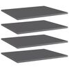 vidaXL Рафтове за етажерка, 4 бр, сив гланц, 60x50x1,5 см, ПДЧ