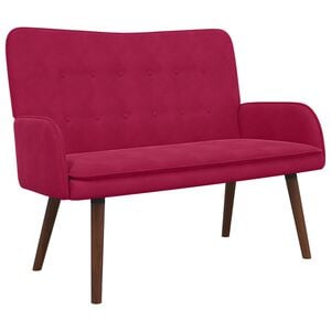 vidaXL Двуместна софа Виненочервен 115 x 61 x 87 см Кадифе