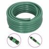 vidaXL Градински маркуч с монтажен комплект, зелен, 0,5", 30 м, PVC