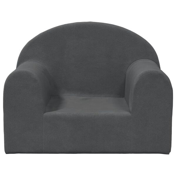 vidaXL Детско диванче, антрацит, мек плюш