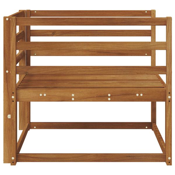 vidaXL Среден диван за открито Солидно акациево дърво Естествен