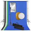 vidaXL Фотографски комплект за студио със софтбокс, фон и рефлектор