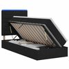 vidaXL LED легло за съхранение с матрак Черно 90 x 200 cm Текстил