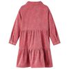 Детска рокля с дълъг ръкав, кадифе, старо розово, 116