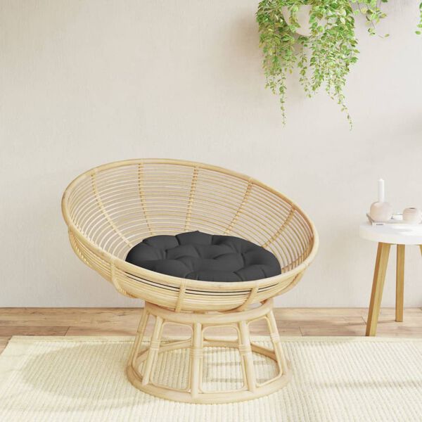 vidaXL Кръгла възглавница черна &Oslash; 60 x11 см Оксфорд плат