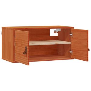 vidaXL Стенен шкаф с рафт Кафяво с восъчно покритие 60 x 30 x 30 cm