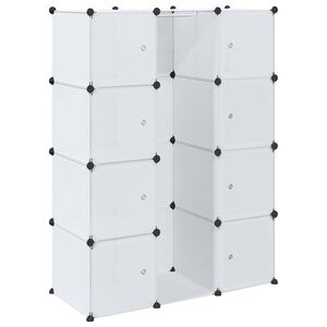 vidaXL Модулен шкаф с 9 отделения, 109x36,5x143 см, бял