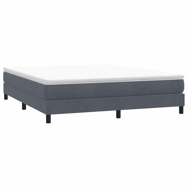 vidaXL Box Spring легло без матрак Тъмно сиво 180x210 cm Кадифе