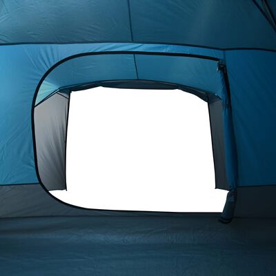 vidaXL Къмпинг палатка с веранда, 4-местна, синя, водоустойчива