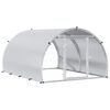 vidaXL Кокошарник Сребристо 200 x 150 x 100 cm Поцинкована стомана