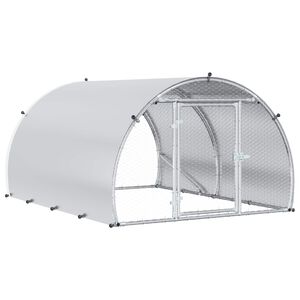vidaXL Кокошарник Сребристо 200 x 150 x 100 cm Поцинкована стомана