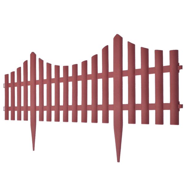 vidaXL Палисада, 17 части, 10 м, кафява