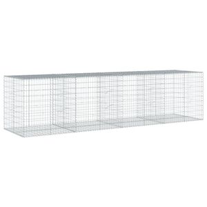 vidaXL Габионна кошница с капак, 400x100x100 см, поцинковано желязо