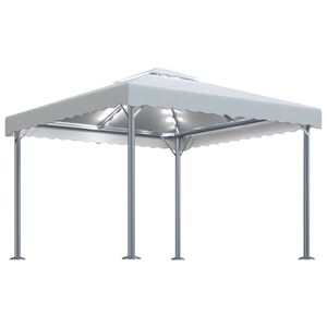 vidaXL Шатра с LED светещи стрингове, 300x300 см, кремава, алуминий