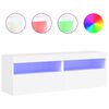 vidaXL Стенни ТВ шкафове с LED осветление, 2 бр, бели, 60x30x40 см