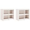vidaXL Кухненски шкафове за открито, 3 бр, бели, бор масив
