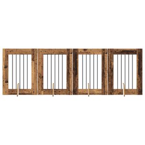 vidaXL Врата за кучета с поставки 4 pcs Старо дърво 60 x 80 cm