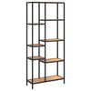 vidaXL Етажерка за книги 80x30x180 см стомана и инженерно дърво