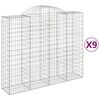 vidaXL Габионни кошници арка 9 бр 200x50x160/180 см поцинковано желязо