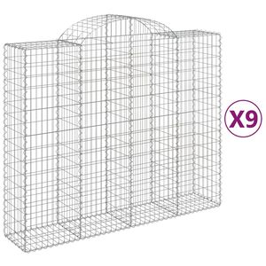 vidaXL Габионни кошници арка 9 бр 200x50x160/180 см поцинковано желязо
