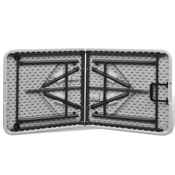 vidaXL Сгъваема градинска маса 122 см HDPE бяла