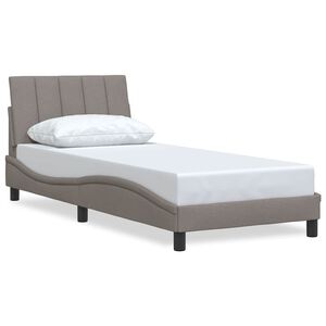 vidaXL Рамка за легло без матрак Hanko, таупе, 90x190 см, плат