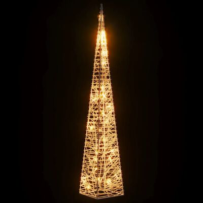 vidaXL Коледен светещ конус с 30 LED топло бяло 60 см акрил
