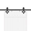 vidaXL Комплект механизъм за плъзгаща врата, 213,5 см, стомана, черен