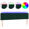 vidaXL LED горна табла за легло, тъмнозелена, 180x5x78/88 см, кадифе
