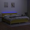 vidaXL Боксспринг легло с матрак и LED, зелено, 180x200 см, плат