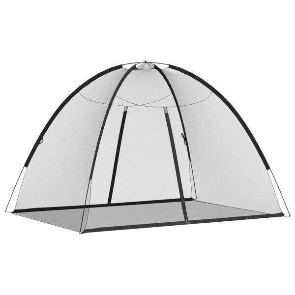 vidaXL Мрежа против комари Монголия с врати 220 черна 200x150x140 см