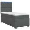 vidaXL Континентално легло с матрак Тъмносиво 80 x 200 cm Текстил