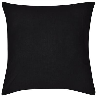 vidaXL Калъфки за възглавници, 4 бр, памук, 50 x 50 см, черни