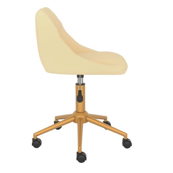 vidaXL Въртящи се трапезни столове, 4 бр, кремави, кадифе