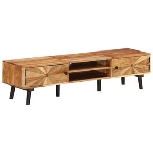 vidaXL ТВ шкаф, 145x35x35 см, акациево дърво масив