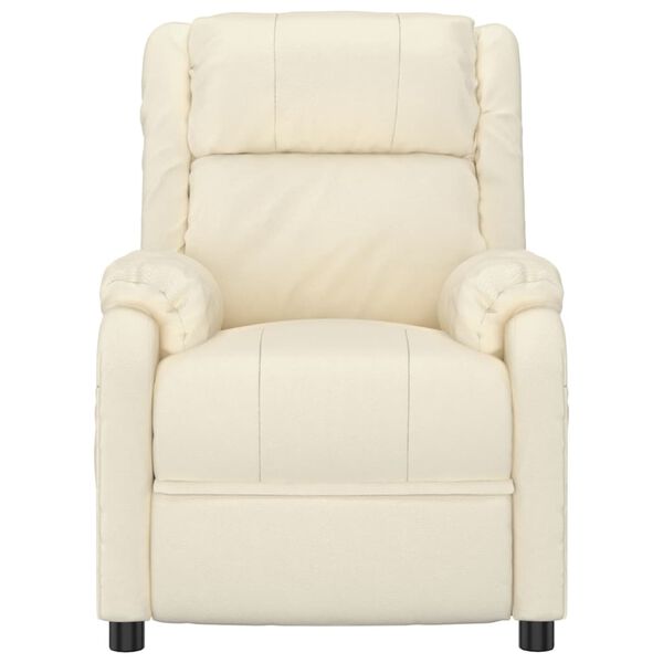 vidaXL Електрически масажен стол, кремав, изкуствена кожа