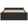vidaXL Рамка за легло с чекмеджета, черна, 120x190 см, инженерно дърво